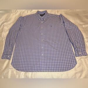 Ralph Lauren Men's Button Down Shirt Classic Fit Long Sleeve Plaid Blue Cotton